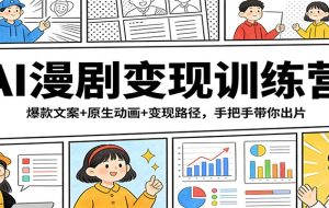 AI漫剧变现训练营：爆款文案+原生动画+变现路径，手把手带你出片