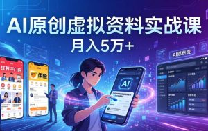 (17657期)AI原创虚拟资料实战课:2026新机会,小红书闲鱼开店,普通人用AI轻松变现,月入5万+