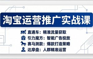 (17660期)淘宝运营推广实战课,直通车+引力魔方+赛马测款+达摩盘人群推广等(更新26年3月)