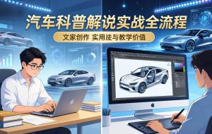 （17665期）抖音汽车科普解说实战：文案+动画+画面处理+去水印全流程，打造专业汽车科普视频