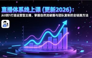（17666期）直播体系线上课(更新3月)：从0到1打造运营型主播，掌握自然流破圈与团队复制的全链路方法