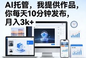 公众号AI托管，我提供作品，你每天10分钟发布，月入3k+【揭秘】