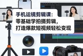 手机运镜剪辑课：零基础学拍摄剪辑，打造爆款短视频轻松变现