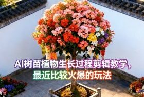 AI树苗植物生长过程剪辑教学，最近比较火爆的玩法