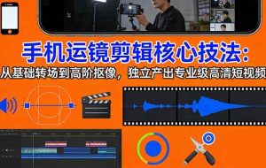 （17702期）手机运镜 剪辑核心技法：从基础转场到高阶抠像，独立产出专业级高清短视频