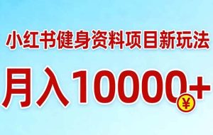 （17711期）小红书健身资料项目最新玩法，月入10000＋，收益潜力可以无限放大