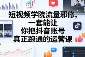 短视频学院流量邪修,一套能让你把抖音账号真正跑通的运营课