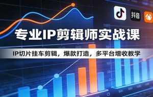 专业IP剪辑师实战课:IP切片挂车剪辑,爆款打造,多平台增收教学