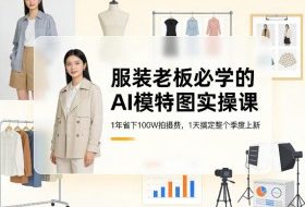 服装老板必学的AI模特图实操课，1年省下100W拍摄费，1天搞定整个季度上新