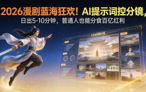 （17734期）2026漫剧红利实锤！ AI 提示词控分镜， 普通人也能轻松月入过万