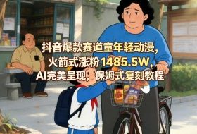 抖音爆款赛道童年轻动漫，火箭式涨粉1485.5W，AI完美呈现，保姆式复刻教程
