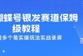 26年蝴蝶号银发赛道保姆级教程，全流程多个易实操玩法实战录屏