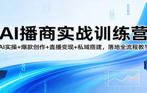 AI播商实战训练营：AI实操+爆款创作+直播变现+私域搭建，落地全流程教学