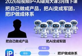 2026短视频IP+AI破局大课3月线下课，把自己做成产品，把Ai变成军团，把IP做成体系