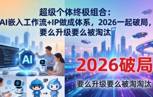 （17789期）超级个体终极组合：AI嵌入工作流+IP做成体系，2026一起破局，要么升级要么被淘汰