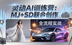 （17795期）灵动AI训练营-3.0课程：MJ+SD联合创作，从婚纱大片到汽车广告，摄影后期全流程实战