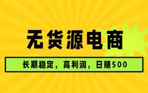 （17802期）无货源电商，长期稳定可做，利润高，需求大，日赚500