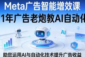 Meta广告智能增效课，11年广告老炮教AI自动化，助您运用AI与自动化技术提升广告收益