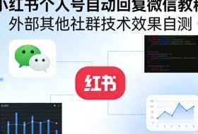 小红书个人号自动回复微信教程，外部其他社群技术，效果自测