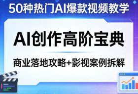 50种热门AI爆款视频教学，AI创作高阶宝典，商业落地攻略+影视案例拆解