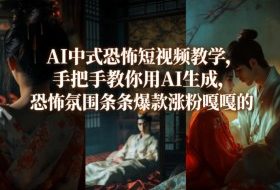 AI中式恐怖短视频教学，手把手教你用AI生成，恐怖氛围条条爆款涨粉嘎嘎的