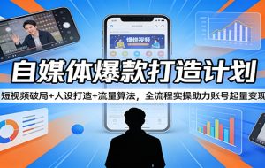 自媒体爆款打造计划：短视频破局+人设打造+流量算法，全流程实操助力账号起量变现