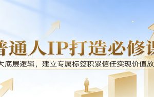 付费文章：普通人IP打造必修课，8大底层逻辑，建立专属标签积累信任实现价值放大