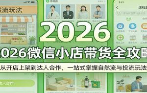 2026微信小店带货全攻略：从开店上架到达人合作，一站式掌握自然流与投流玩法