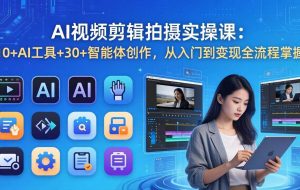 （17818期）AI 视频剪辑拍摄实操课：10+AI工具+30+智能体创作，从入门到变现全流程掌握