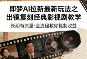 即梦AI拉新最新玩法之出镜复刻经典影视剧教学，长期有流量，全流程教你复制收益