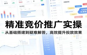 精准竞价推广实操：从基础搭建到疑难解答，高效提升投放效果