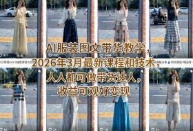 AI服装图文带货教学，2026年3月最新课程和技术，人人都可做带货达人，收益可观好变现