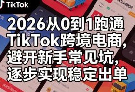 2026从0到1跑通TikTok跨境电商，避开新手常见坑，逐步实现稳定出单（更新0414）