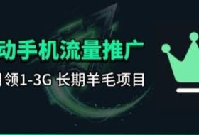 手机流量领取推广_每月一轮，刚需类的长期项目
