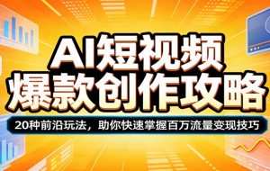 AI短视频爆款创作攻略：20种前沿玩法，助你快速掌握百万流量变现技巧