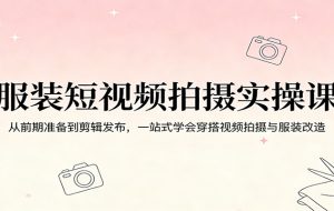 服装短视频拍摄实操课：从前期准备到剪辑发布，一站式学会穿搭视频拍摄与服装改造