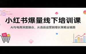 小红书爆量线下培训课：AI与电商深度融合，从选品运营到增长策略全链路