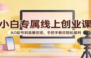 小白专属线上创业课：从0起号到直播变现，手把手教你轻松盈利