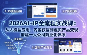 （17863期）2026AI+IP全流程实战课：从大模型应用、内容获客到虚拟产品变现，搭建一人公司商业化体系