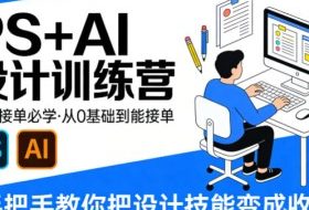设计接单必学，PS+AI设计训练营，从0基础到能接单，手把手教你把设计技能变成收入