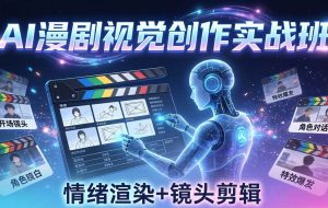 （17874期）AI漫剧视觉导演思维实战班，从脚本到成片全掌握，分镜设计情绪渲染一站学会