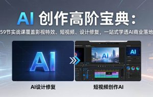（17887期）AI 创作高阶宝典：59节实战课覆盖影视特效、短视频、设计修复，一站式学透AI商业落地