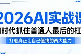 2026AI实战课，AI时代抓住普通人最后的杠杆，打磨真正让自己值钱的两大能力