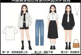 AI服装穿搭白背景look图SOP教程，不用会画画，提几句具体要求，AI就能还你一个奇迹