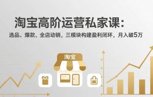 （17904期）淘宝高阶运营私家课（更新26年4月）：选品、爆款、全店动销，三模块构建盈利闭环，月入破5万