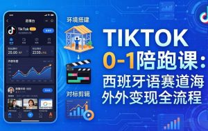 （17908期）TIKTOK 0-1 陪跑课：从环境搭建到刷对标剪辑，西班牙语赛道海外变现全流程