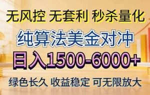 （17924期）2026美金创富新风口—硬核纯算法对冲全网震撼首发！日收益1500-6000+，项目绿色长久