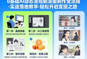 0基础AI动态漫短剧漫画制作全流程，实战落地教学，轻松开启变现之路