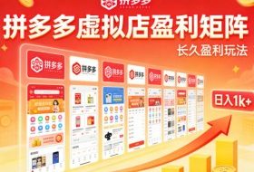 实测可落地！拼多多虚拟店长久盈利玩法，矩阵放大收益，日入1k+不难【揭秘】
