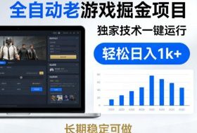 全自动老游戏掘金项目，独家技术一键运行，轻松日入1k+，长期稳定可做【揭秘】